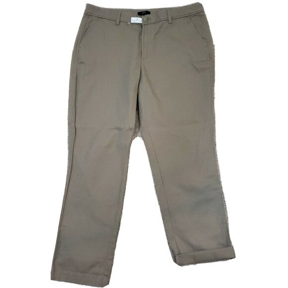 J. Crew~ Woman Size 12~ Gray/Green Ankle Casual Nordstrom Pants 100% Cotton NWOT - Picture 1 of 12